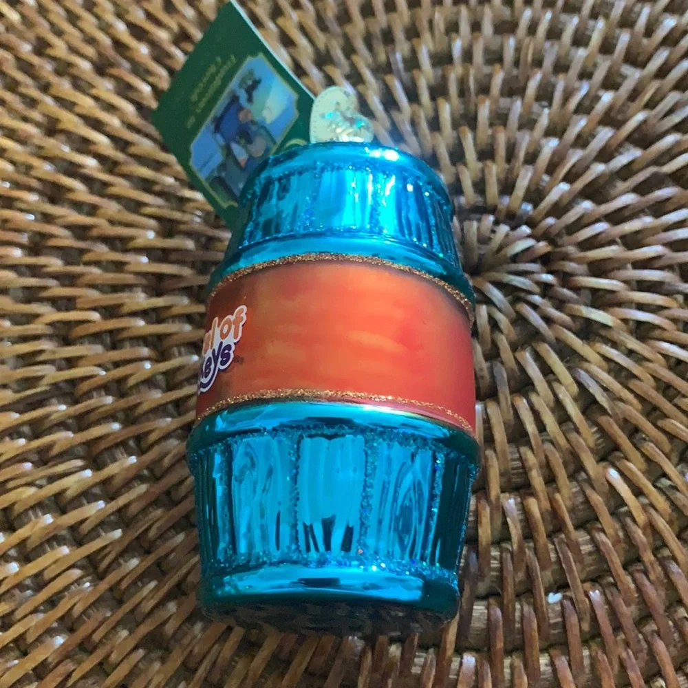 Old World Christmas Hanging Ornament BARREL OF MONKEYS Hasbro NWT